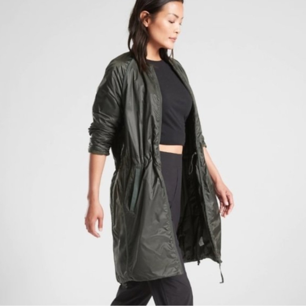 Athleta Summit PrimaLoft Insulated Shell Full Zip Parka Jacket Coat Medium black